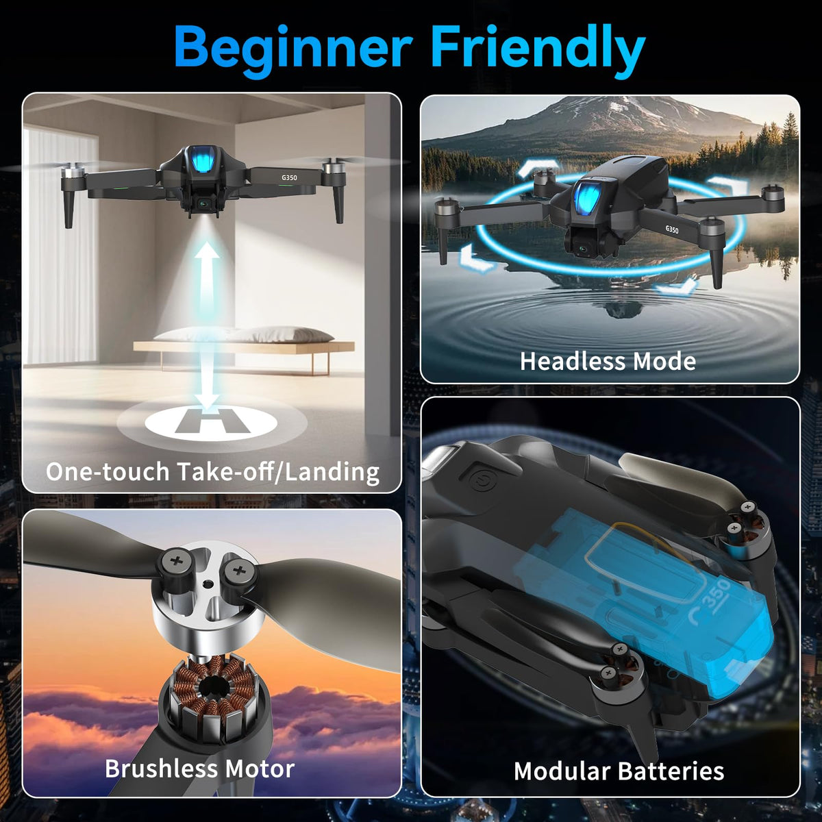 Drone with Camera 4.5" LCD Screen Foldable RC Quadcopter N148