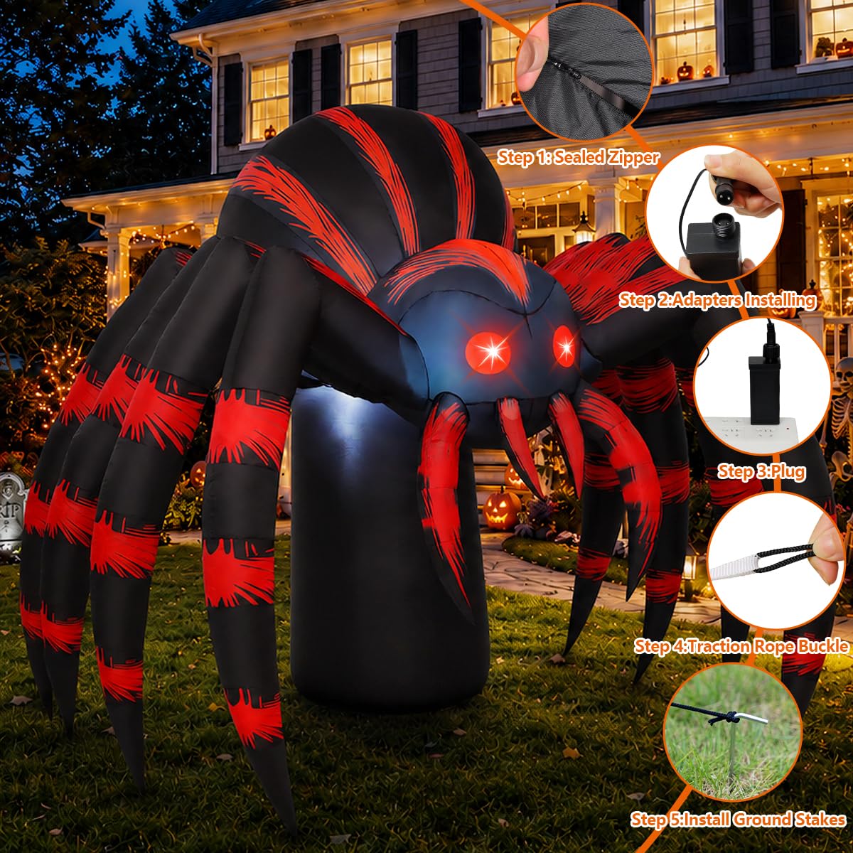 7FT Halloween Inflatables Yard Decor with LEDs A3372