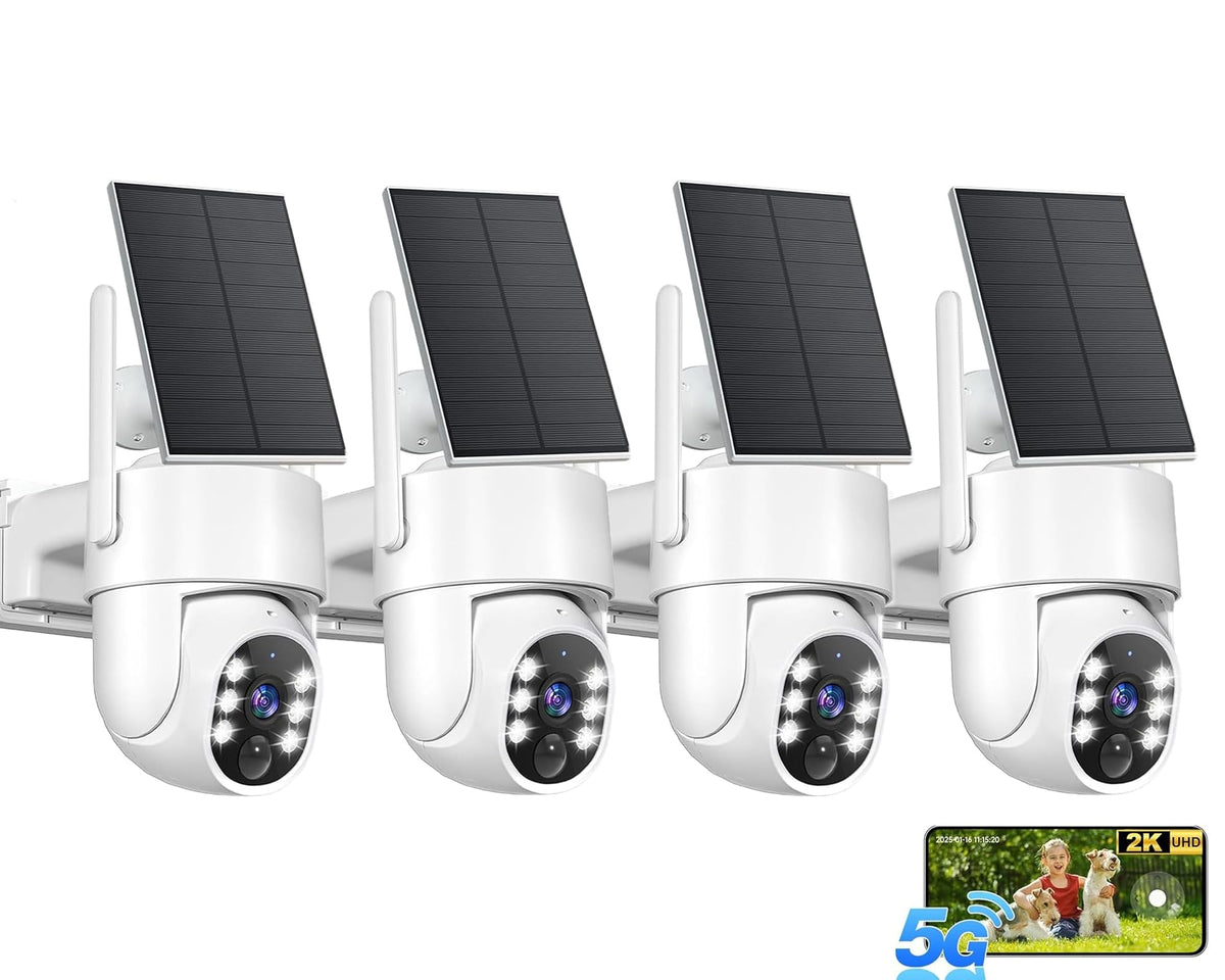 2K Solar Wireless Security Camera System 4 Packs H33814