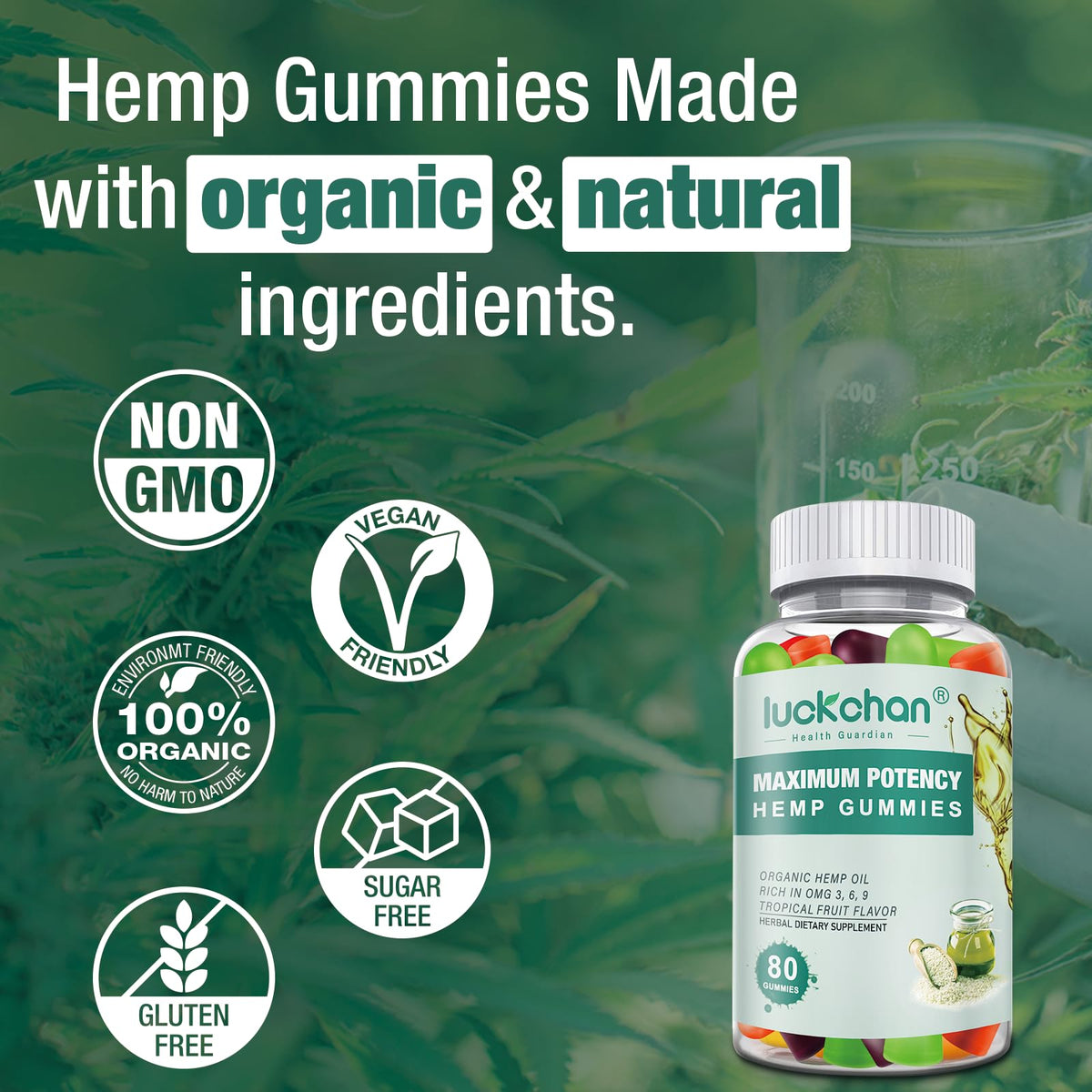 Hemp Gummies High Potency Extra Strength Organic 3 Packs A541