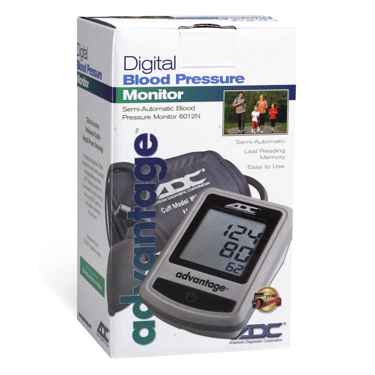 Semi-Automatic Digital Blood Pressure Monitor with Adult Cuff G520