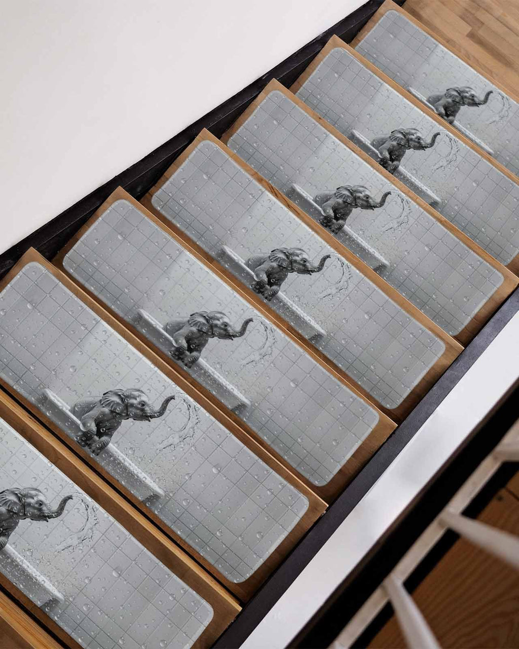 Grey Peel and Stick Stair Treads 8''x30'' 10PCS E916368