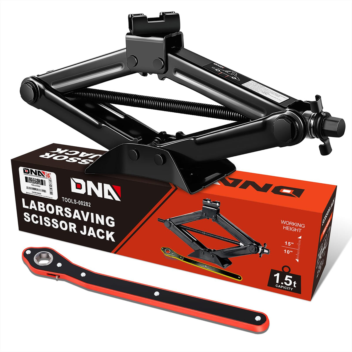 Scissor Jack 1.5 Ton Black L96959