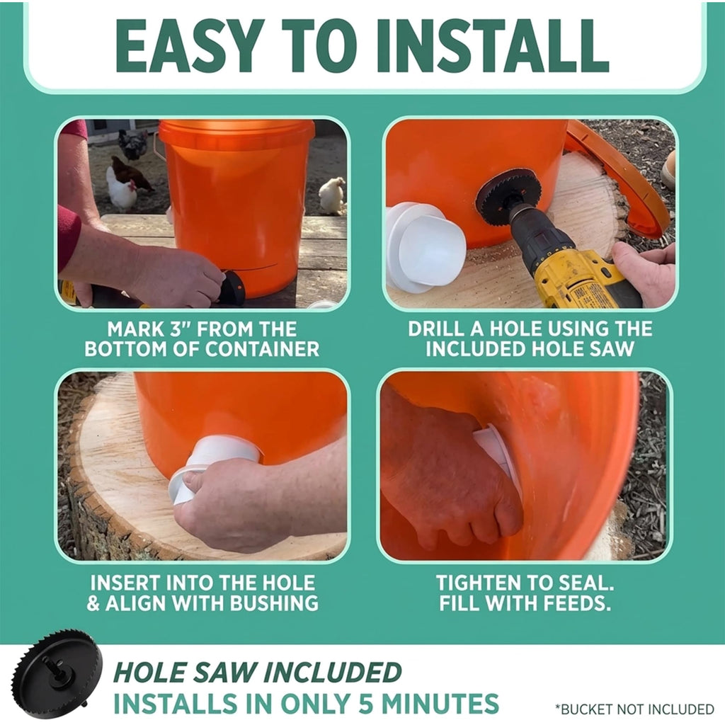 Chicken Feeder and Waterer Set with 3 Ports A754