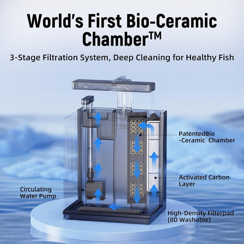 2 Gallon All-in-One Aquarium Kit with Filtration & LED Light C9572