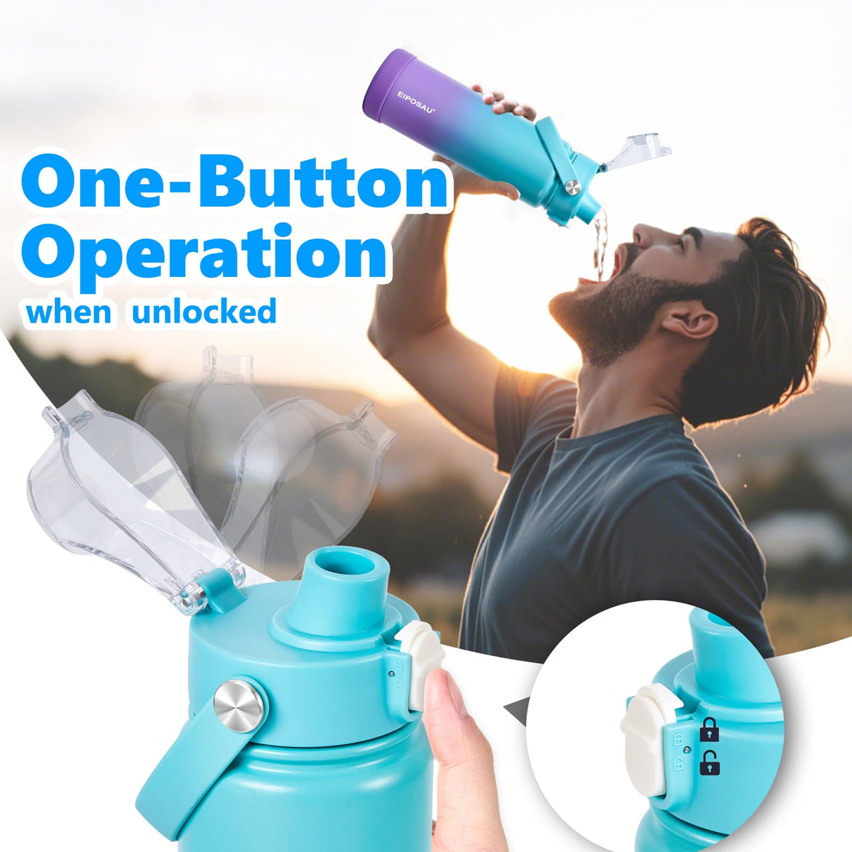 Insulated Water Bottle with Lid & Boot & Stickers, 24 oz S489592