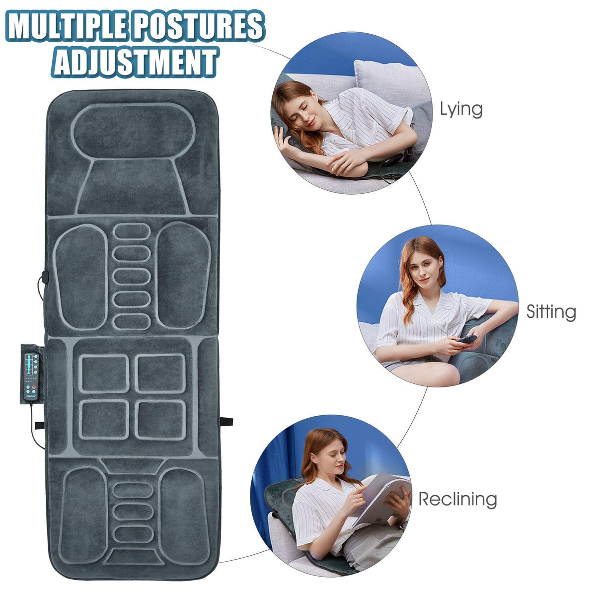 Massage Mat with 10 Vibrating Motors Heating Pad M800655
