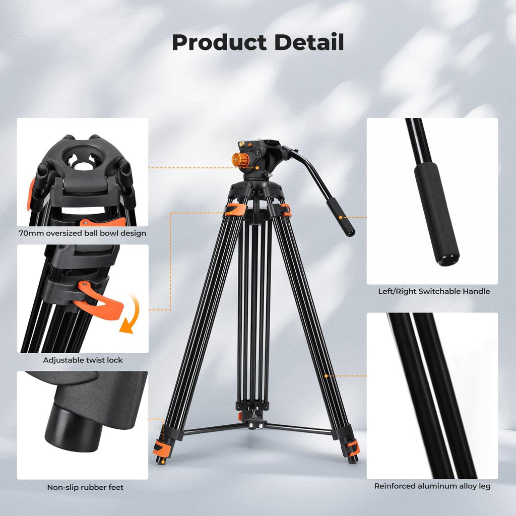 80" Video Tripod with Fluid Head E766320