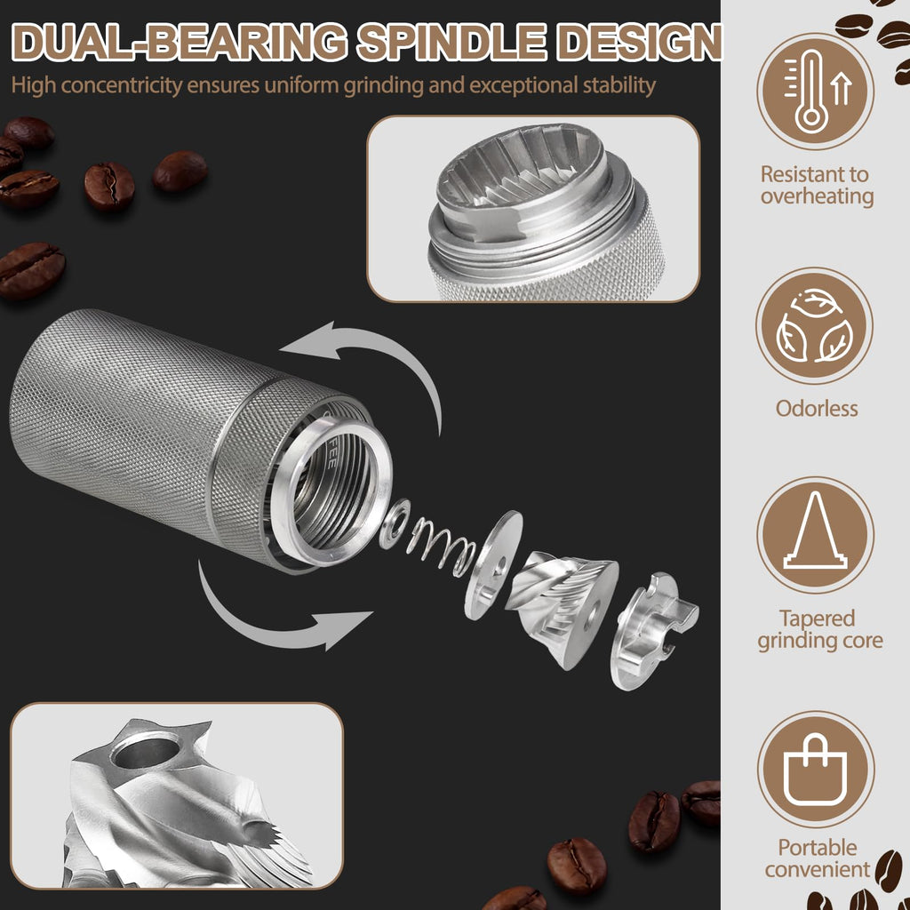 Manual Coffee Grinder with 25 Level Stainless Steel Conical Burr W6090
