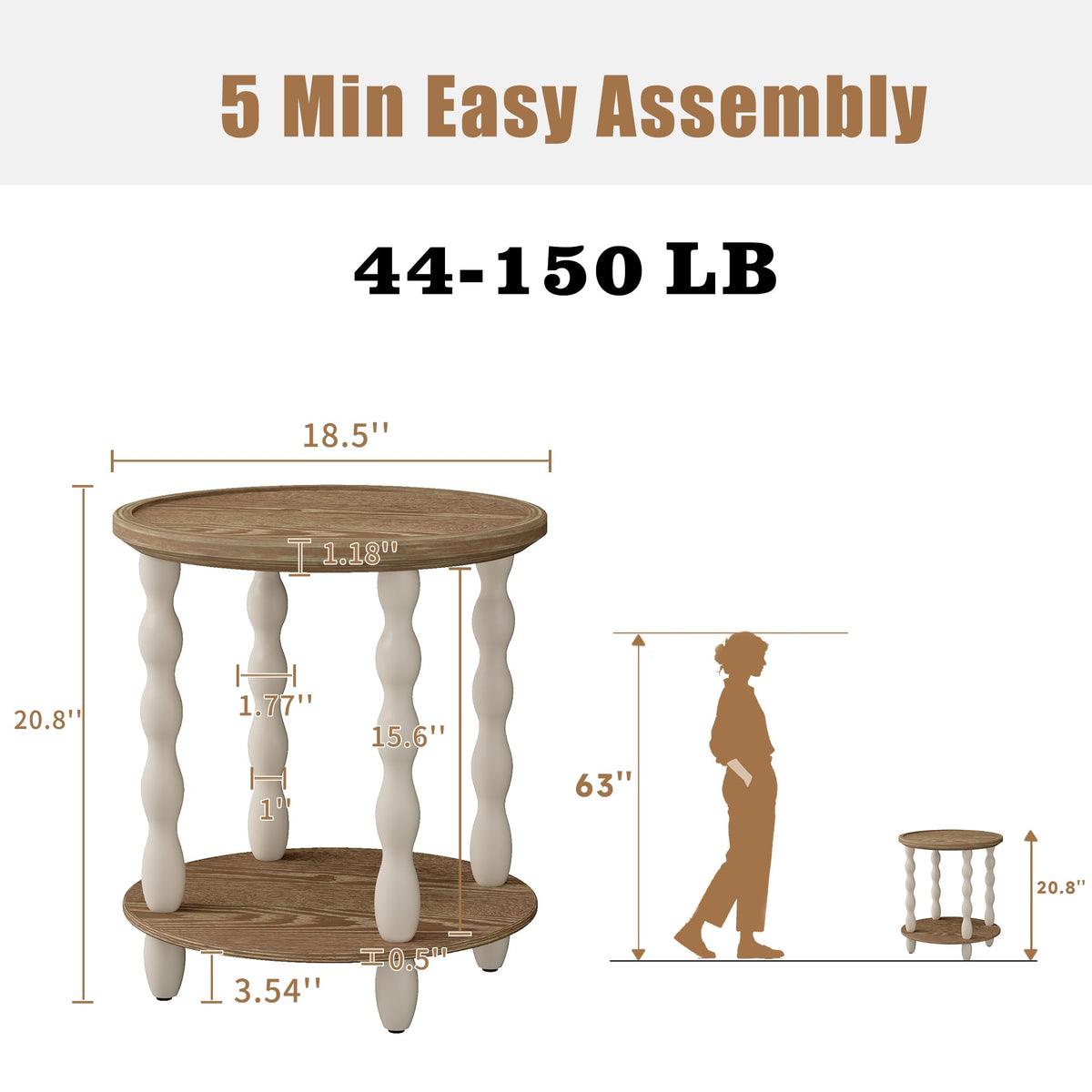 Round 2-Tier Side Table T429596