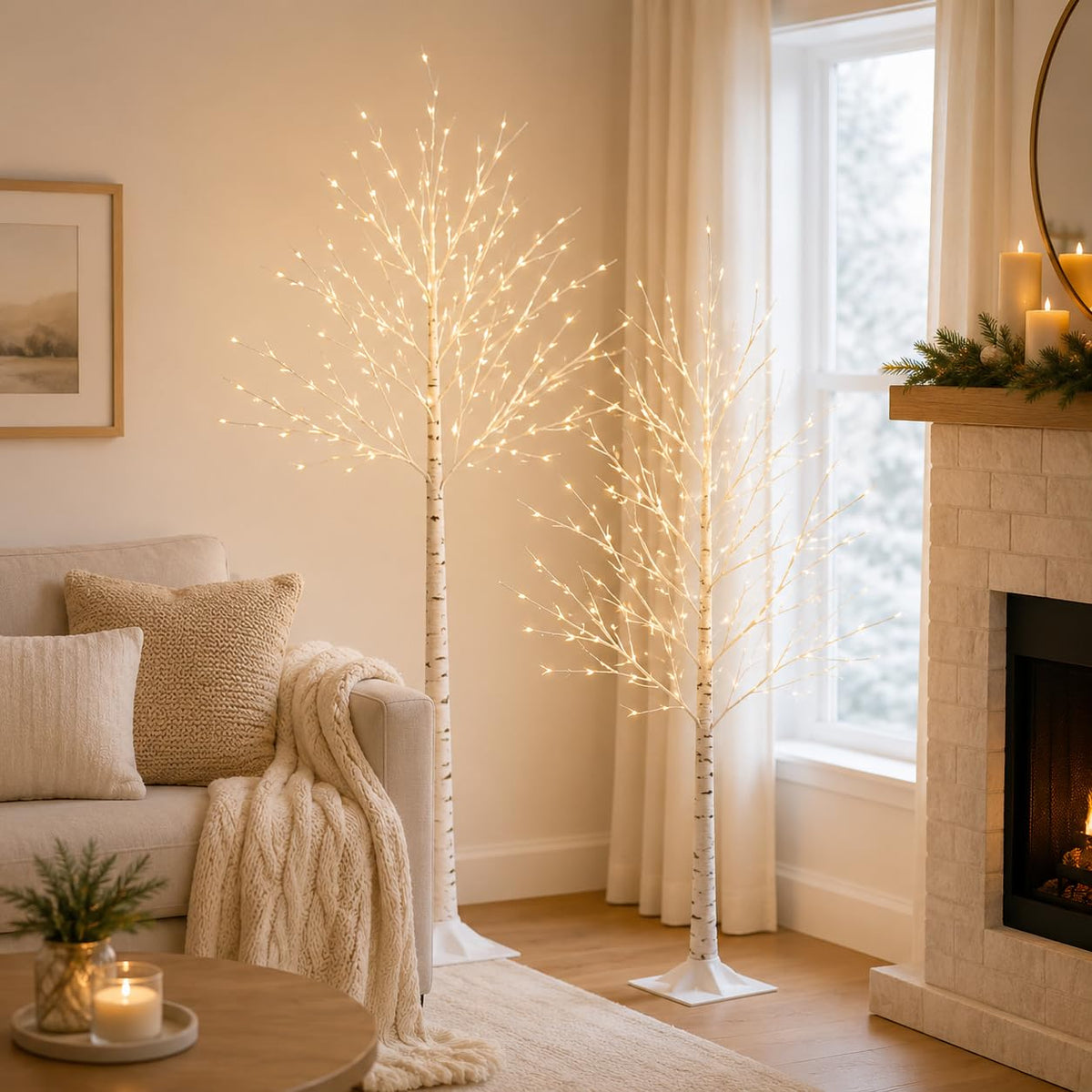 5FT Birch Tree with Lights L80606