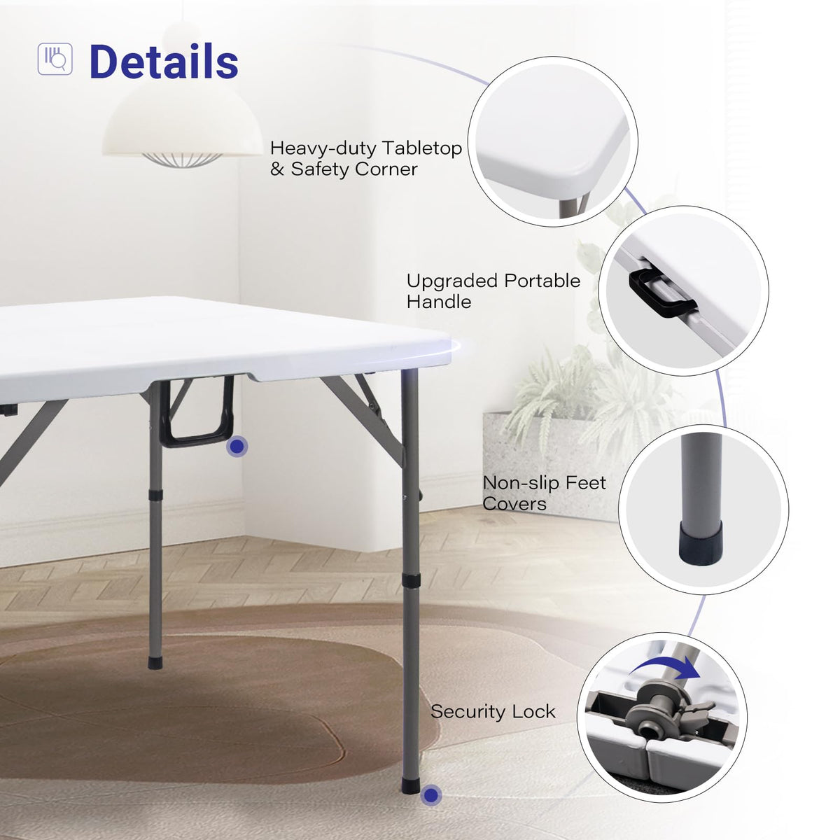 White Folding Card Table R133695