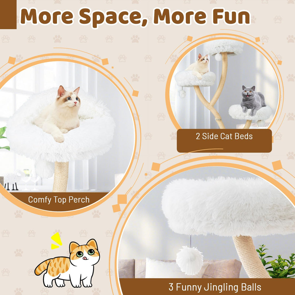 70 Inch Multi-Level Cat Tree with Perches and Scratching Posts K121