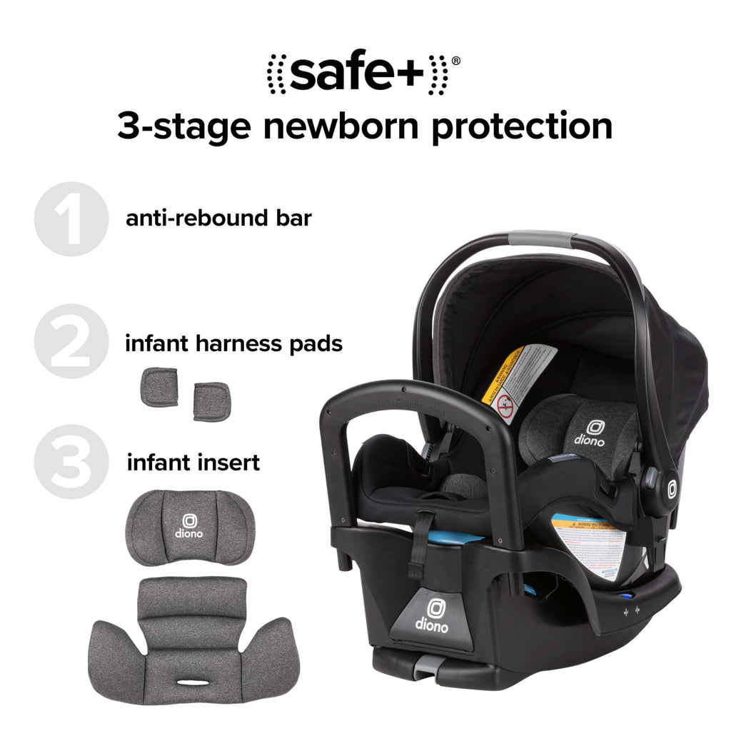Infant Car Seat and Base, Rear-Facing 4-30lbs, Black O6917