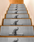Grey Peel and Stick Stair Treads 8''x30'' 10PCS E916368