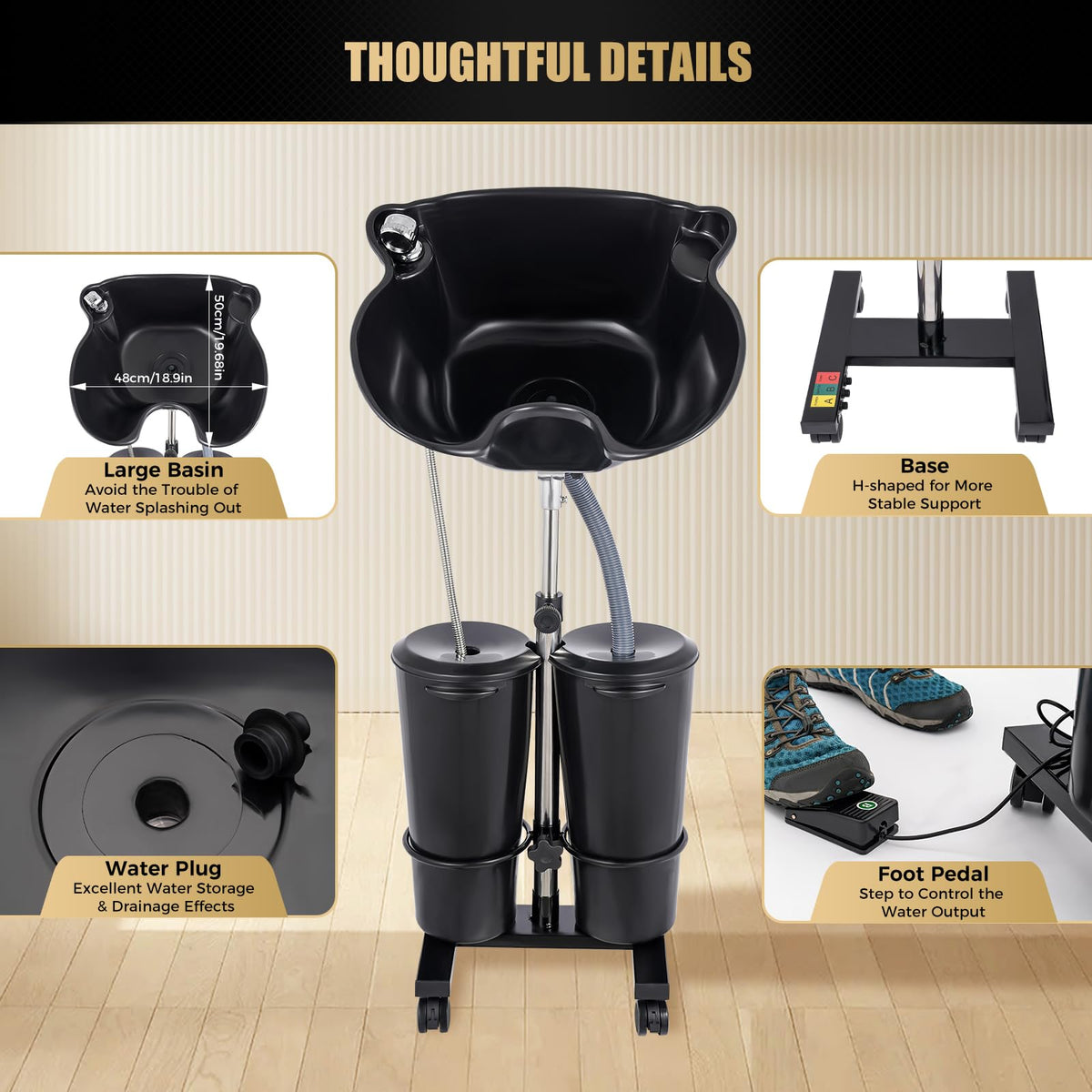 Portable Plastic Hair Washing Sink with Electric Pump T498990