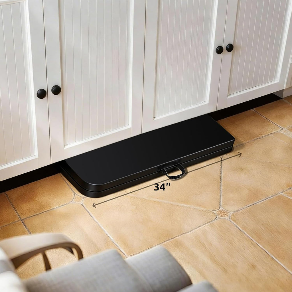 34" Black Square Folding Table with Carrying Handle U90221