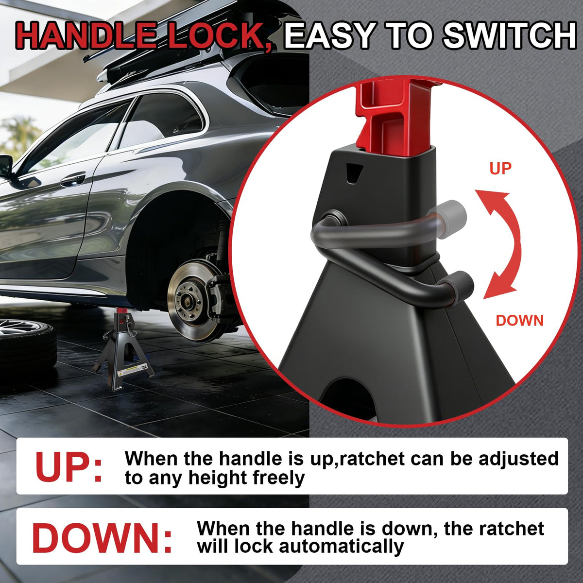 3 Ton Heavy Duty Car Jack Stands with Double Locking L71861
