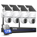 Solar Camera System Wireless Outdoor PT 4K NVR 4X 4MP Cam 1TB HDD Q76079