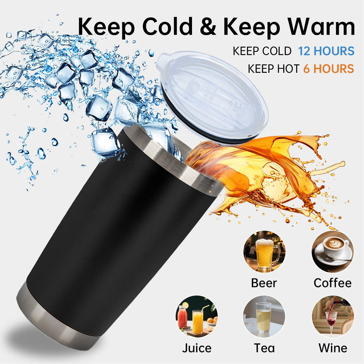 32 Pack 20oz Stainless Steel Insulated Tumblers with Lid & Straw J509987