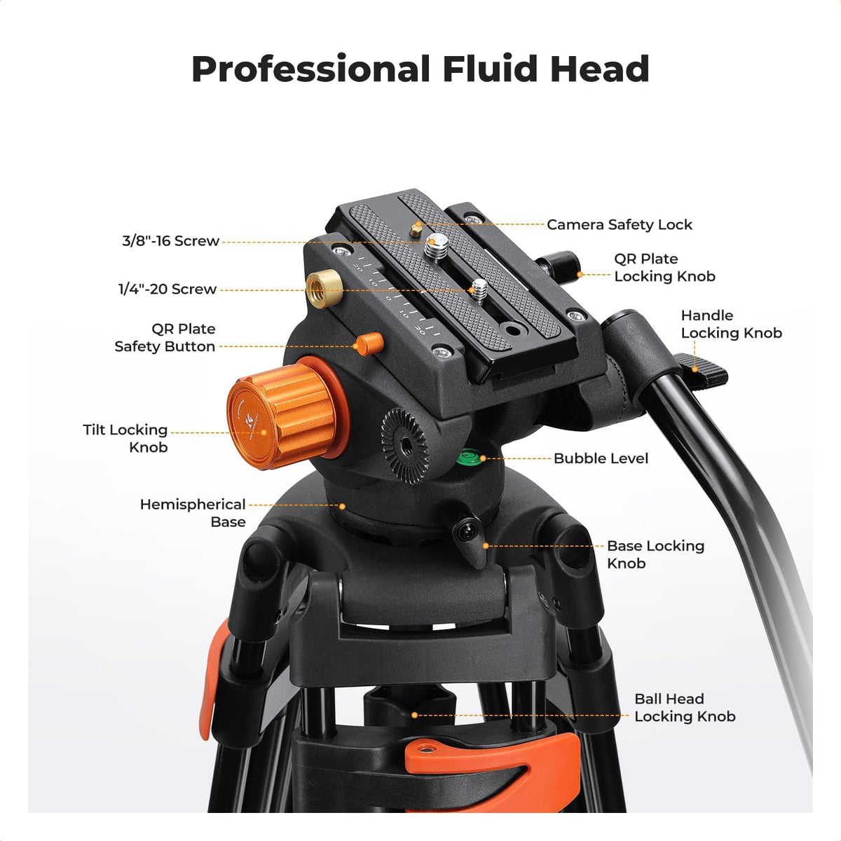 80" Video Tripod with Fluid Head E766320