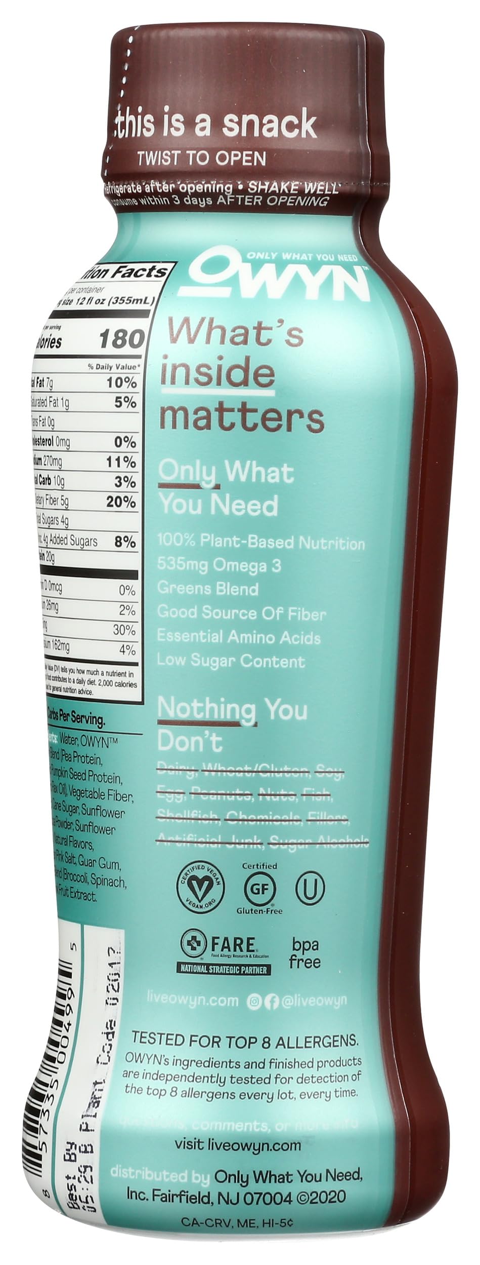 Dark Chocolate Plant Based Protein Shake C99507