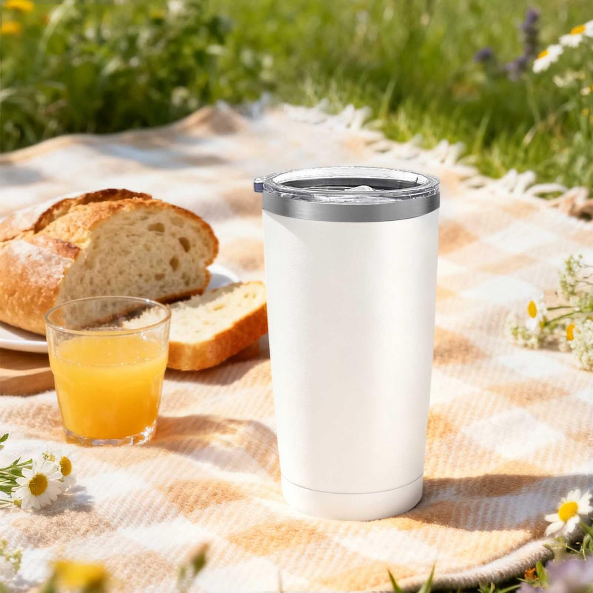 20 Pack Stainless Steel Insulated Tumbler 20oz White V5950