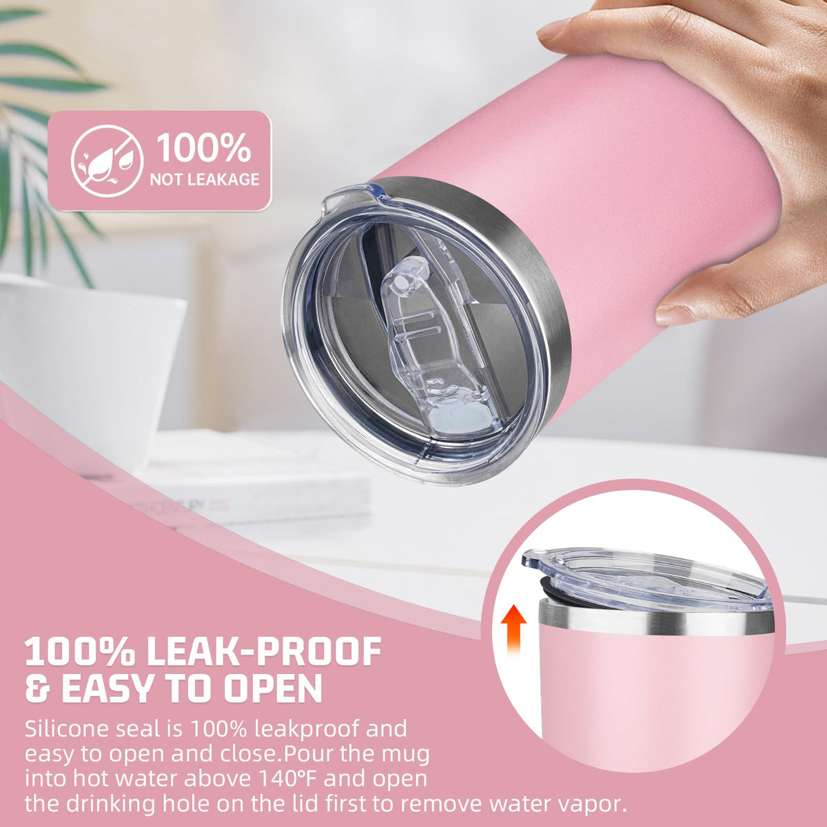 20 oz Stainless Steel Insulated Tumbler with Lids and Straws Z798