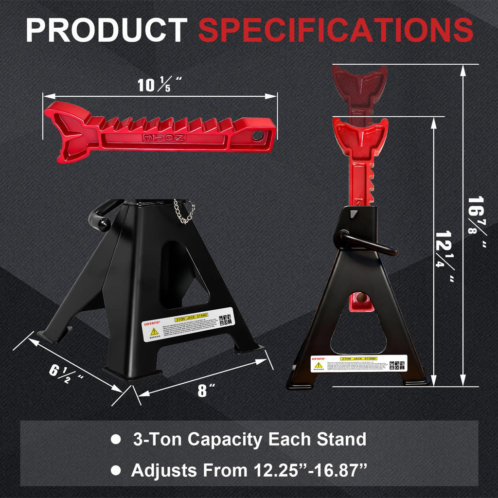 3 Ton Heavy Duty Car Jack Stands with Double Locking L71861