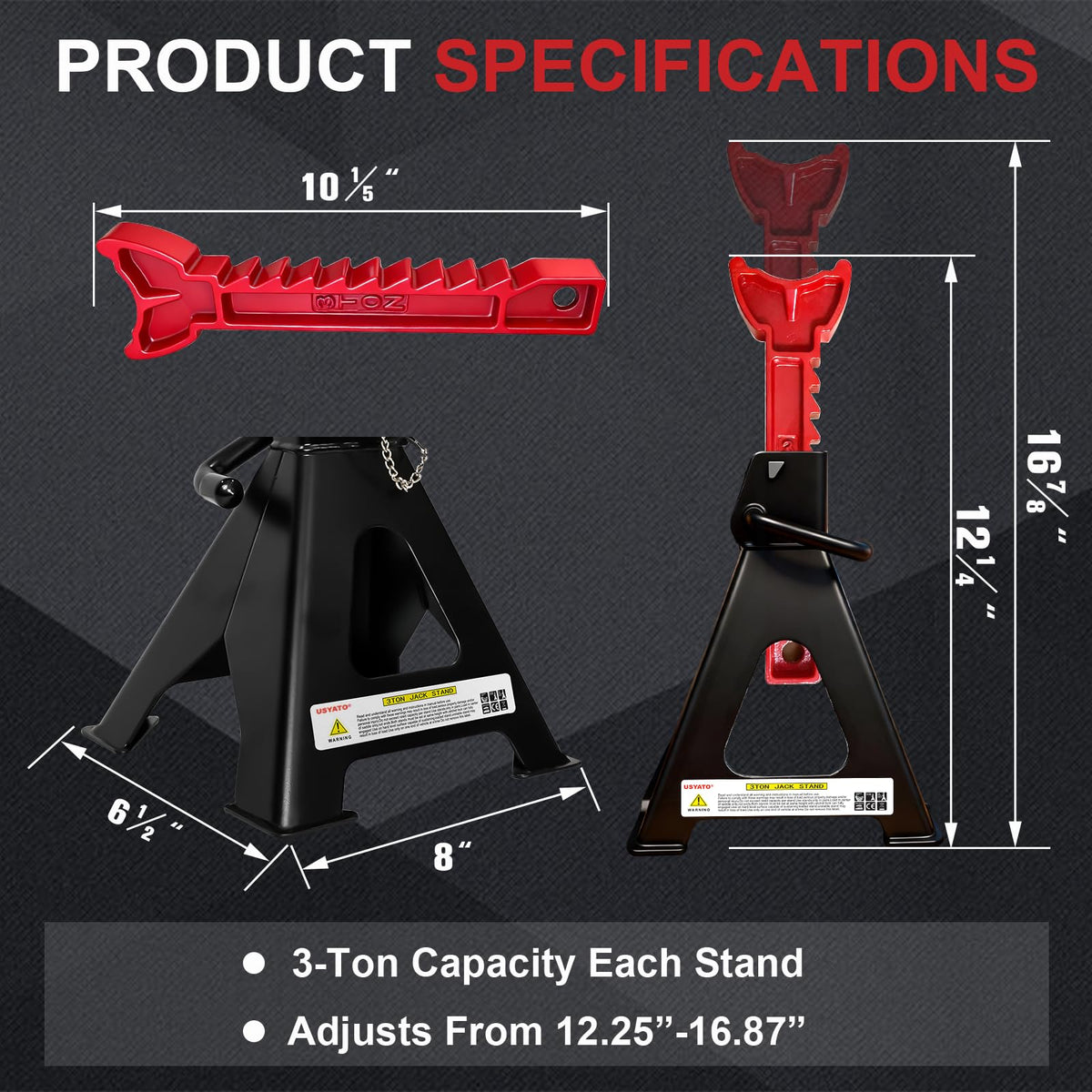 3 Ton Heavy Duty Car Jack Stands with Double Locking L71861