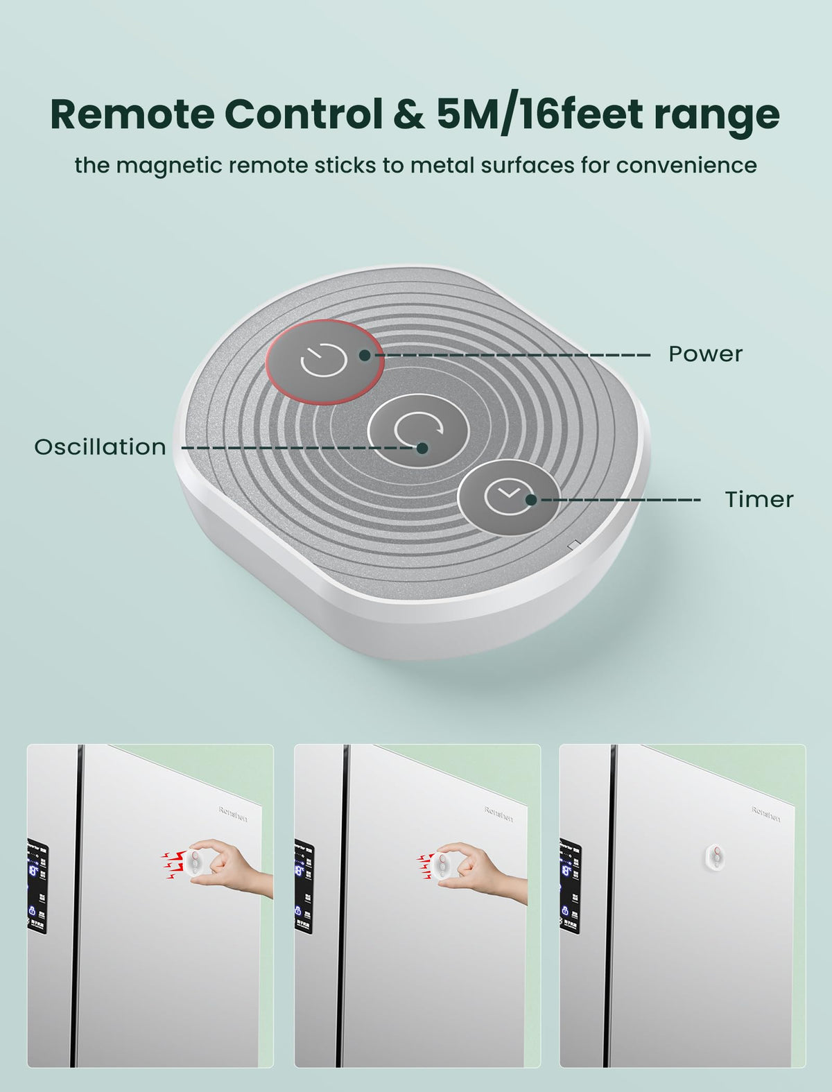 Wall Mounted Oscillating Fan with Remote and Timer, 8.5 Inch 4 Speeds D520