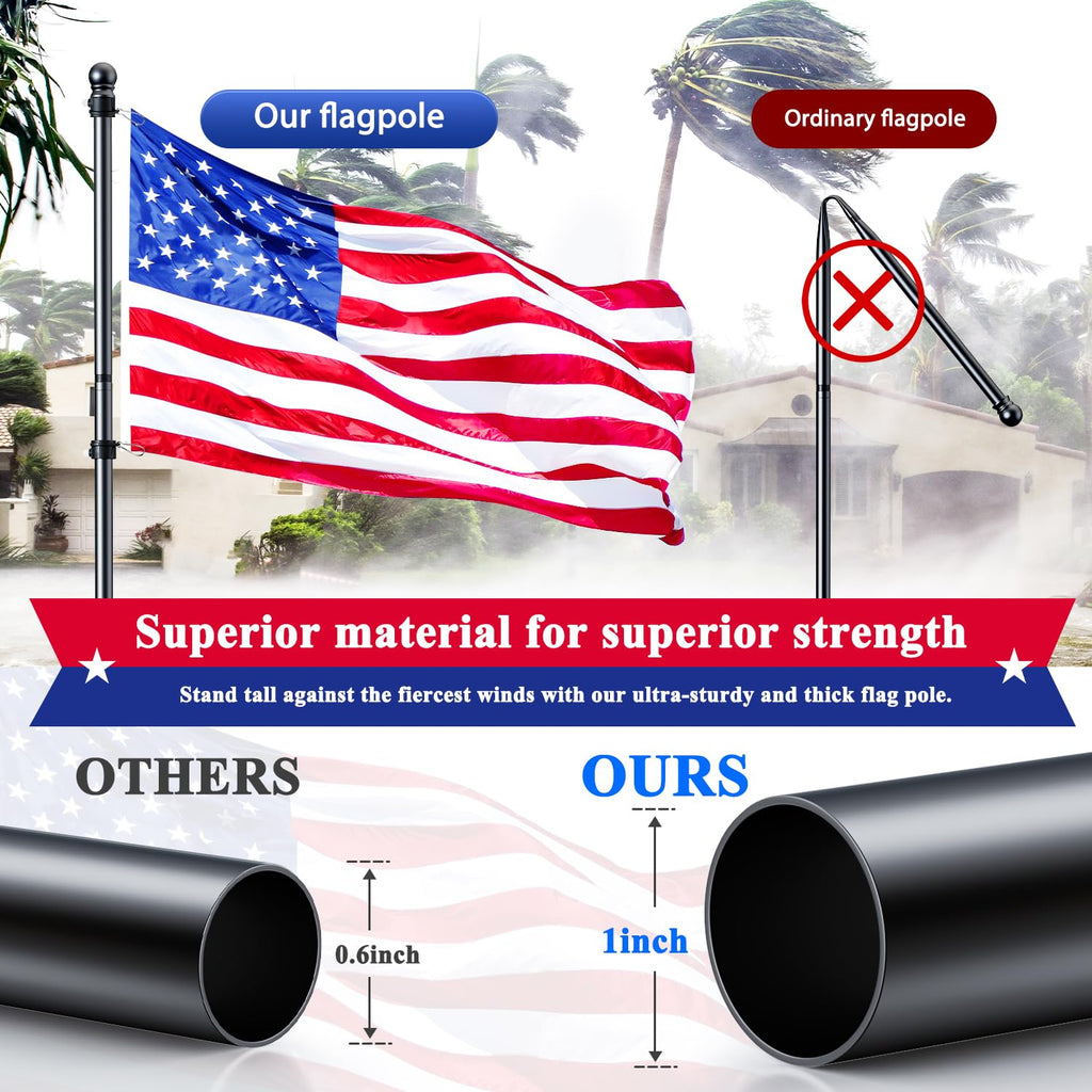 Tangle Free Stainless Steel Flag Pole Kit with Bracket N1832