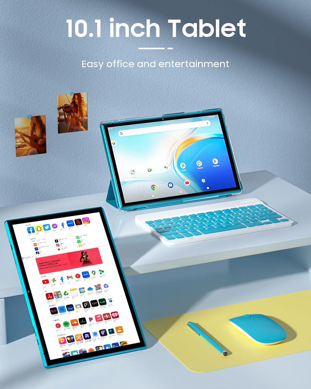 10 inch Android Tablet with Keyboard Case Mouse Stylus H294