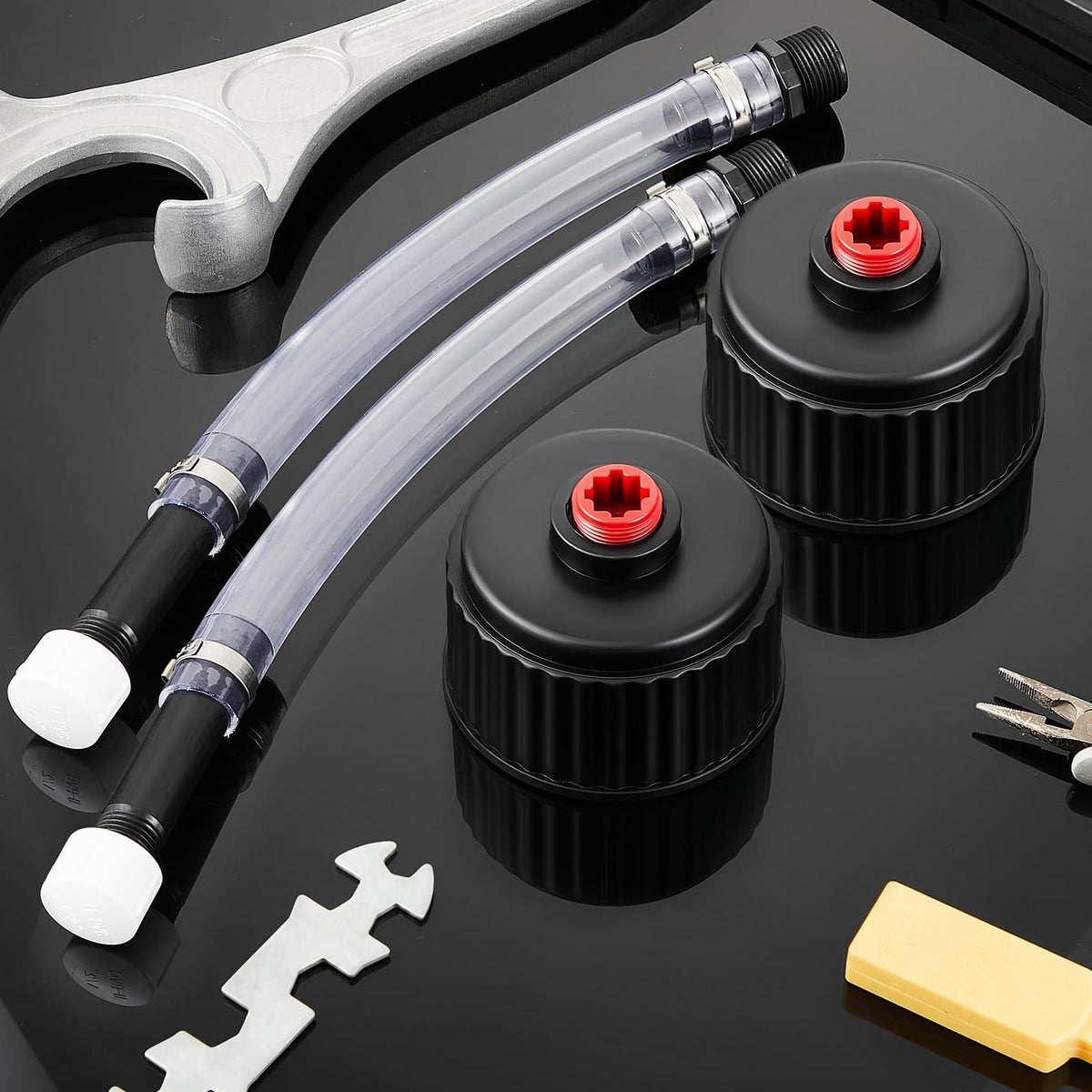 4 Pcs Fuel Jug Cap Replacement with Hose Kit G78689