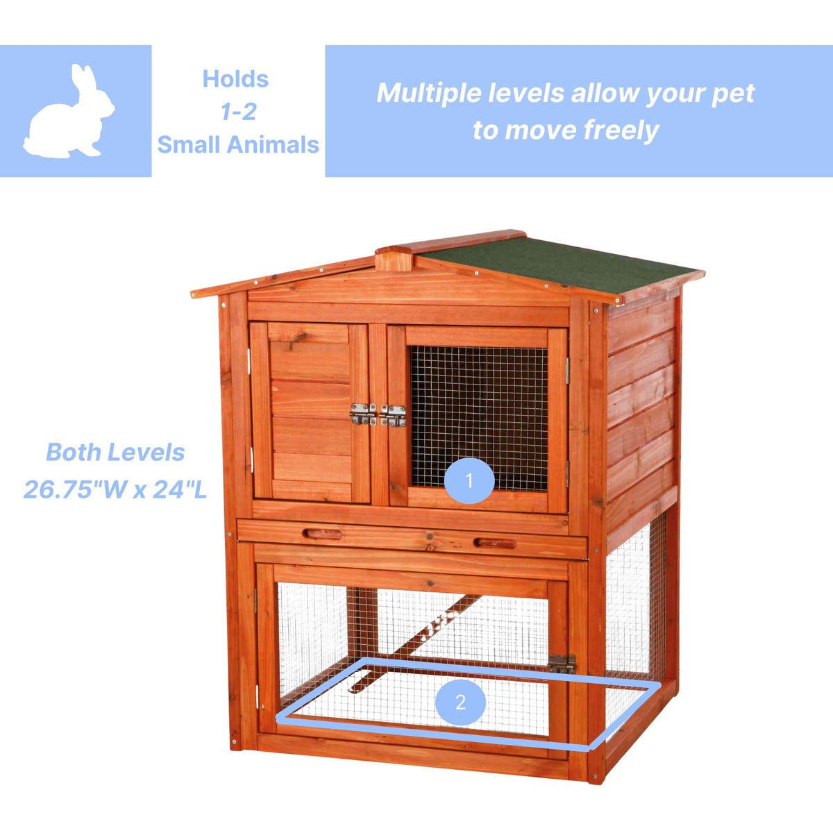 Outdoor Rabbit Hutch with Run V56587