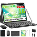 Android 16 Tablet with Keyboard 26GB 256GB 2TB Octa-Core Black Case W4275