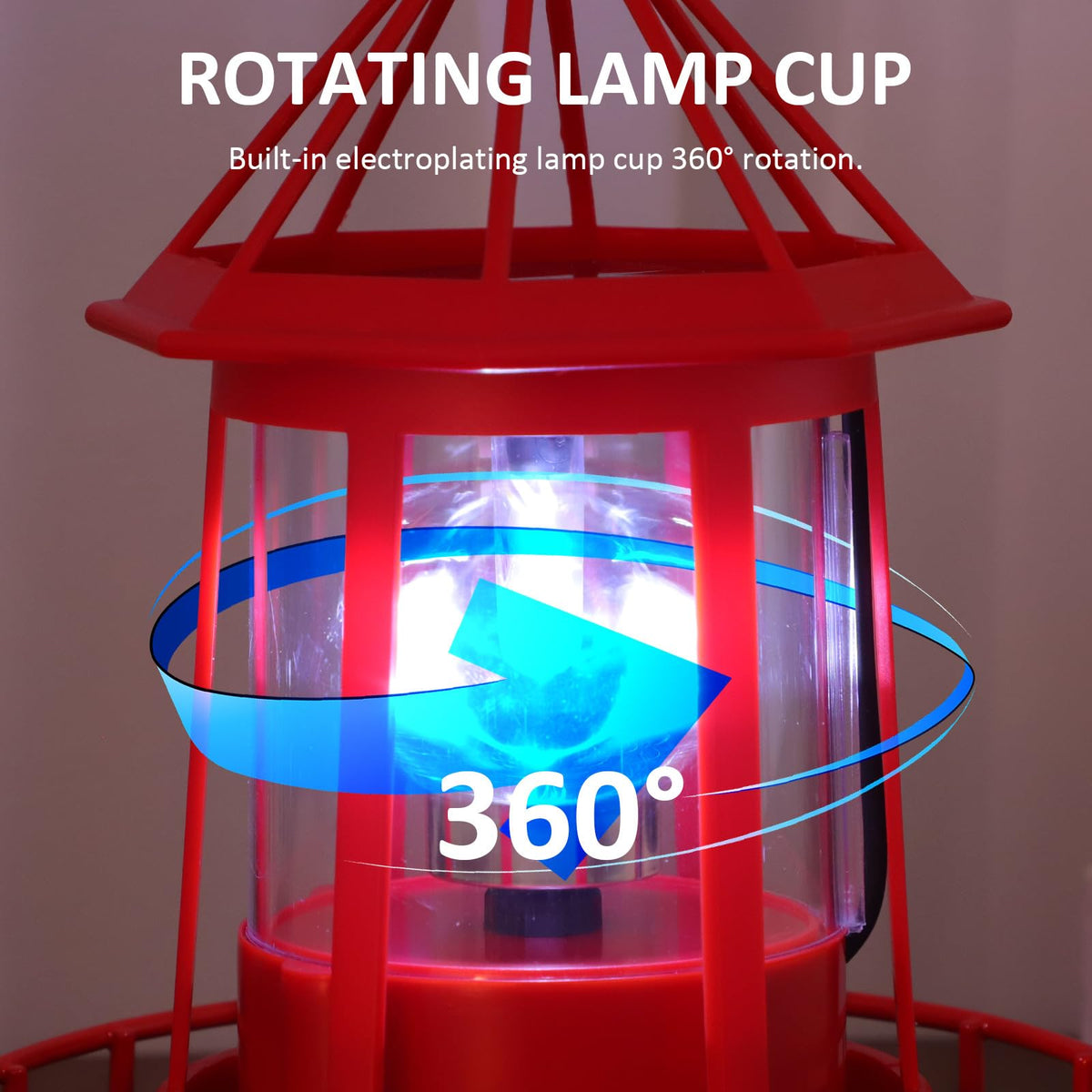 Rotating Metal Solar Lighthouse J411793