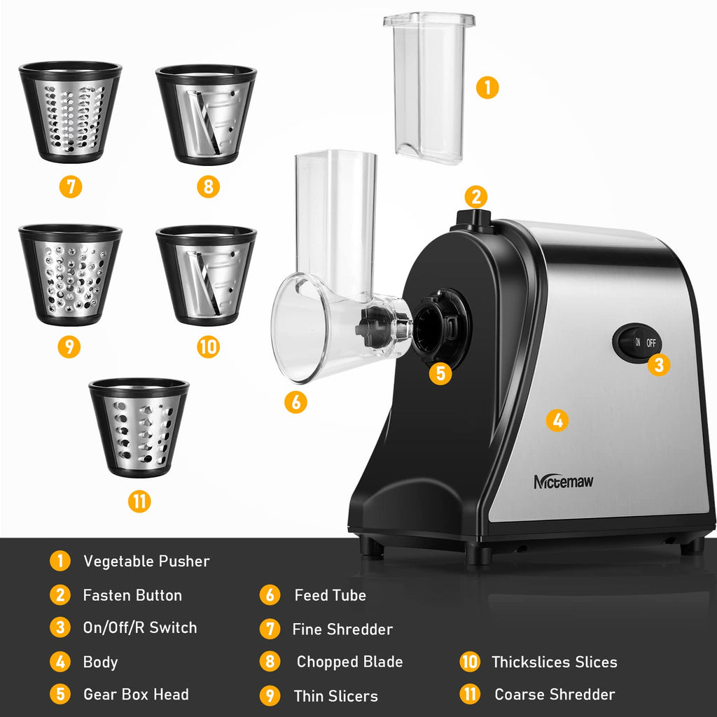 Electric Vegetable Cutter 500 W with 5 Cutting Drums B86880