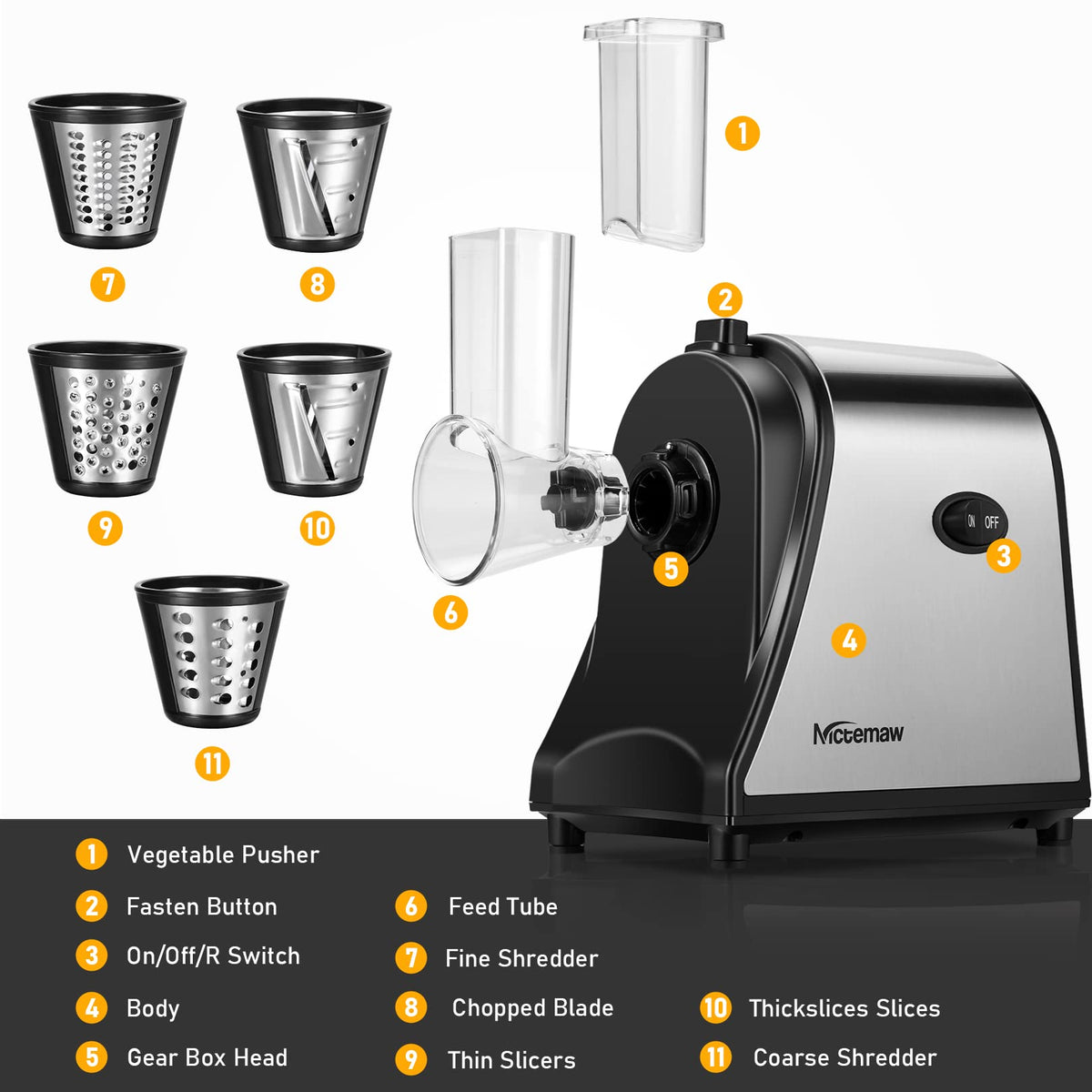 Electric Vegetable Cutter 500 W with 5 Cutting Drums B86880