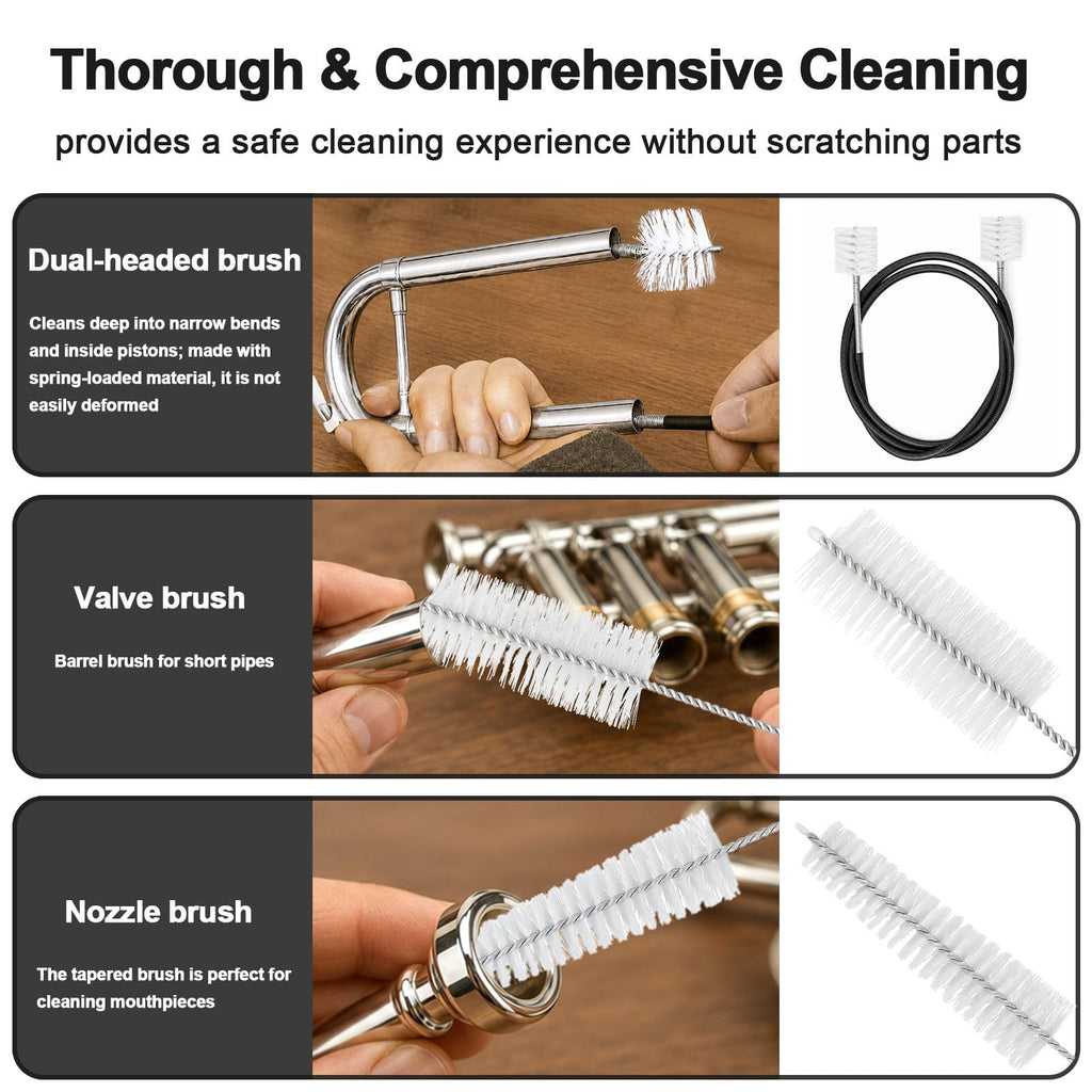 12 Pc Trumpet Cleaning Care Kit with Valve Oil, Grease, Brush J105660