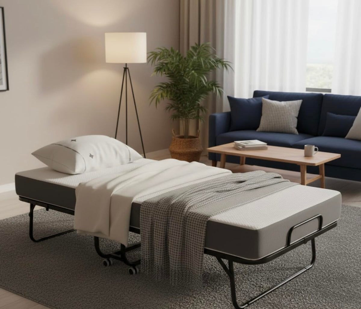 Foldable Bed with 5" Memory Foam Mattress F563