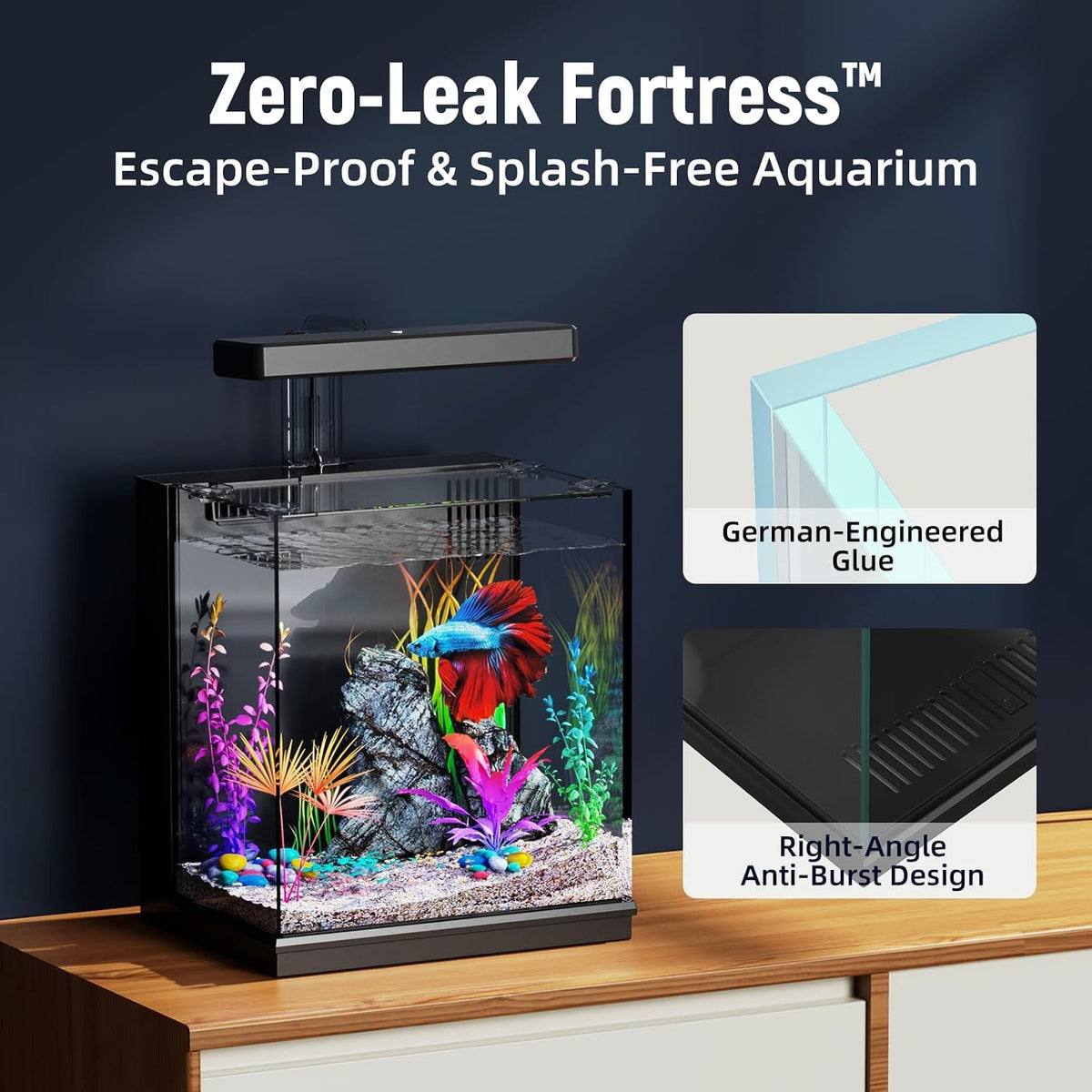 2 Gallon All-in-One Aquarium Kit with Filtration & LED Light C9572