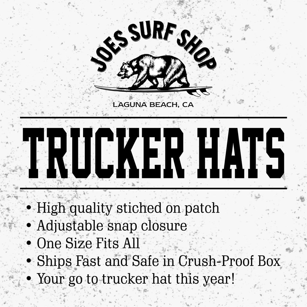 Surfing Bear Flat Bill Snapback Trucker Hat A6238