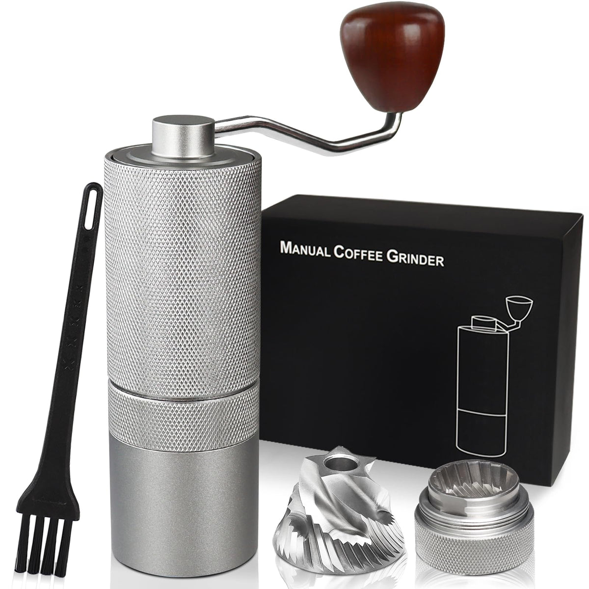 Manual Coffee Grinder with 25 Level Stainless Steel Conical Burr W6090