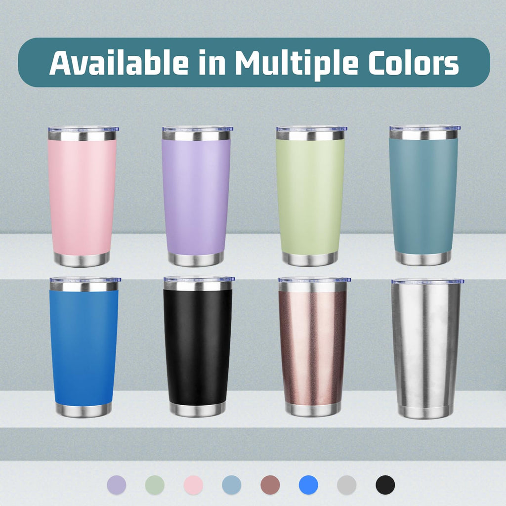 20 oz Stainless Steel Insulated Tumbler with Lids and Straws Z798