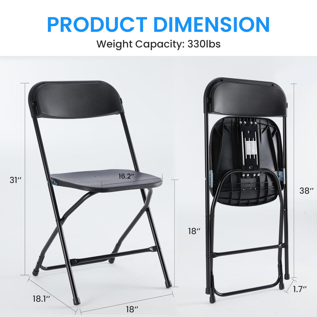 10 Pack Black Plastic Folding Chairs Y852