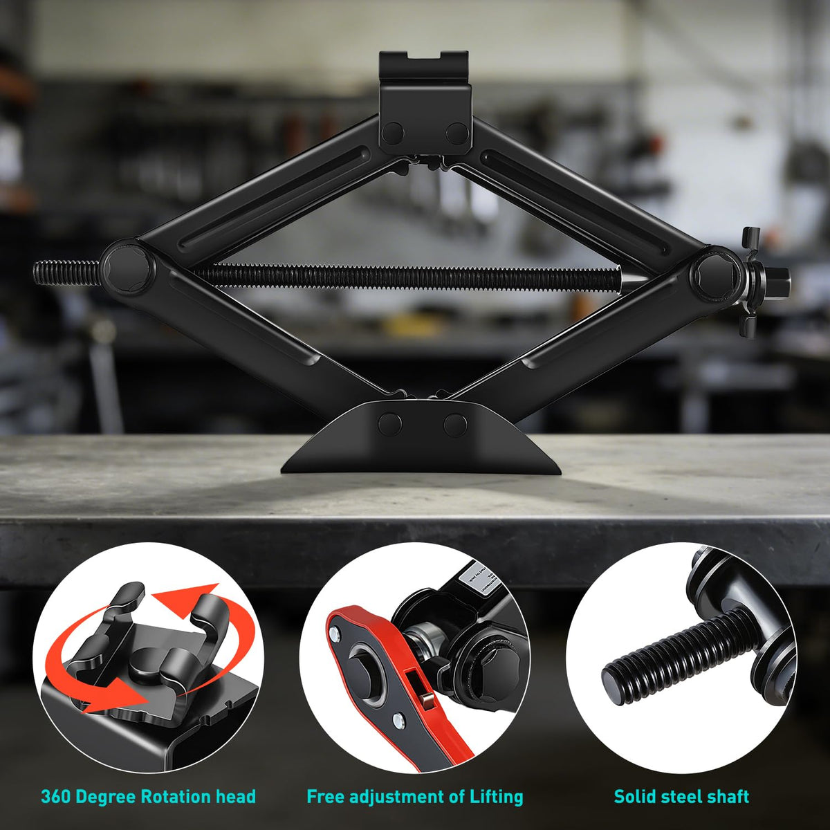 Scissor Jack 1.5 Ton Black L96959