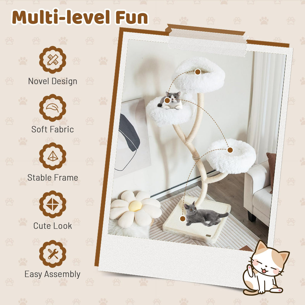 70 Inch Multi-Level Cat Tree with Perches and Scratching Posts K121