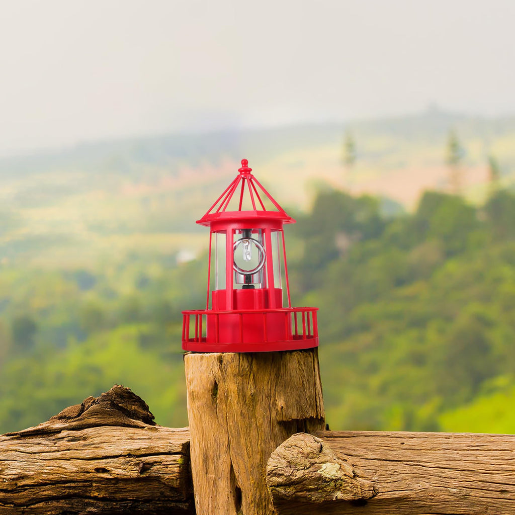 Rotating Metal Solar Lighthouse J411793
