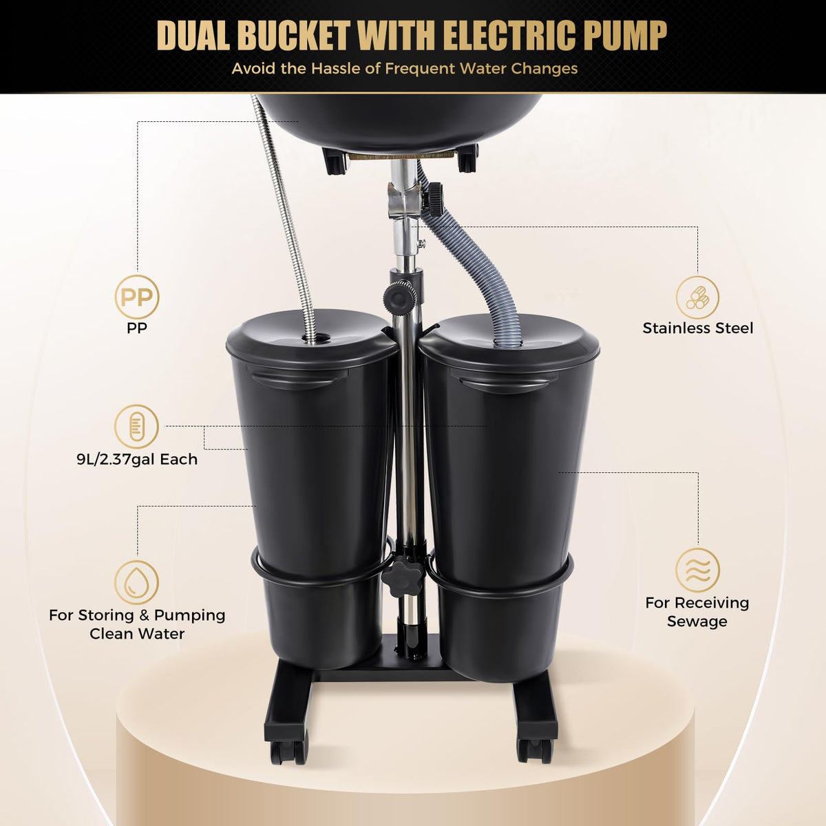 Portable Plastic Hair Washing Sink with Electric Pump T498990